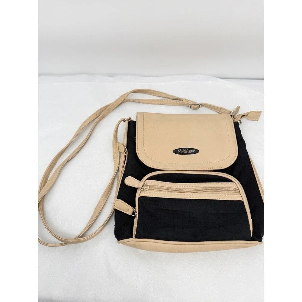 MultiSac Crossbody Backpack-Like Bag Two Tone Multi Pocket Organizer Travel
